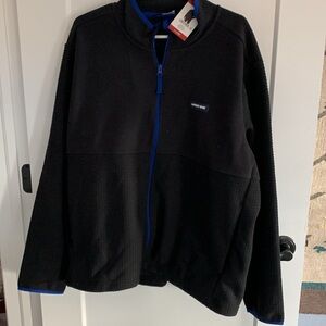 Lands’ End Men’s Fleece Black Zippered Pullover   Size XL